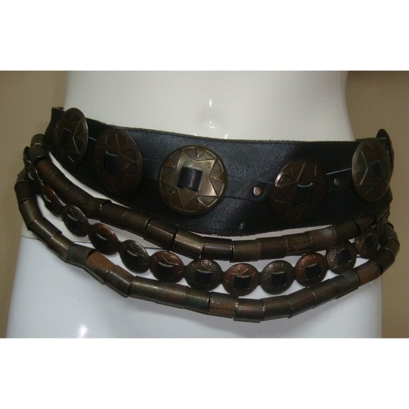 VINTAGE Rare belt Genuine Leather 31"-34" - Picture 3 of 10